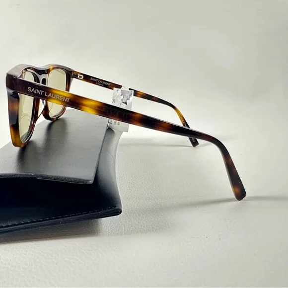 New Saint Laurent Havana Tortoise Shell Sunglasses - Picture 8 of 10